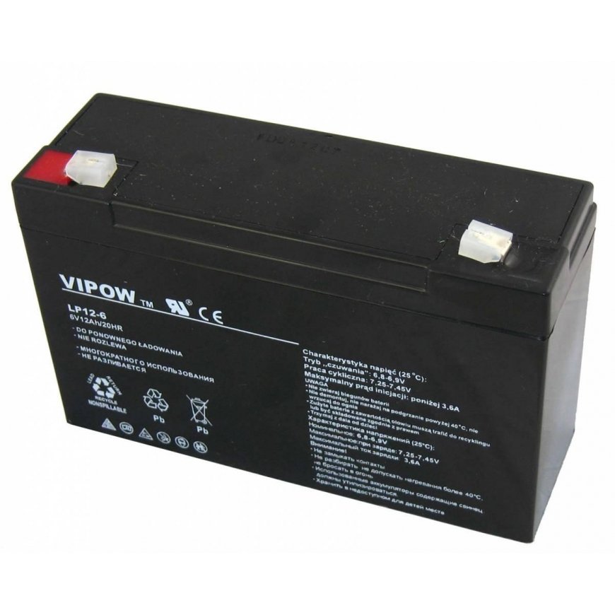 Lead battery VIPOW 6V 12Ah – 2