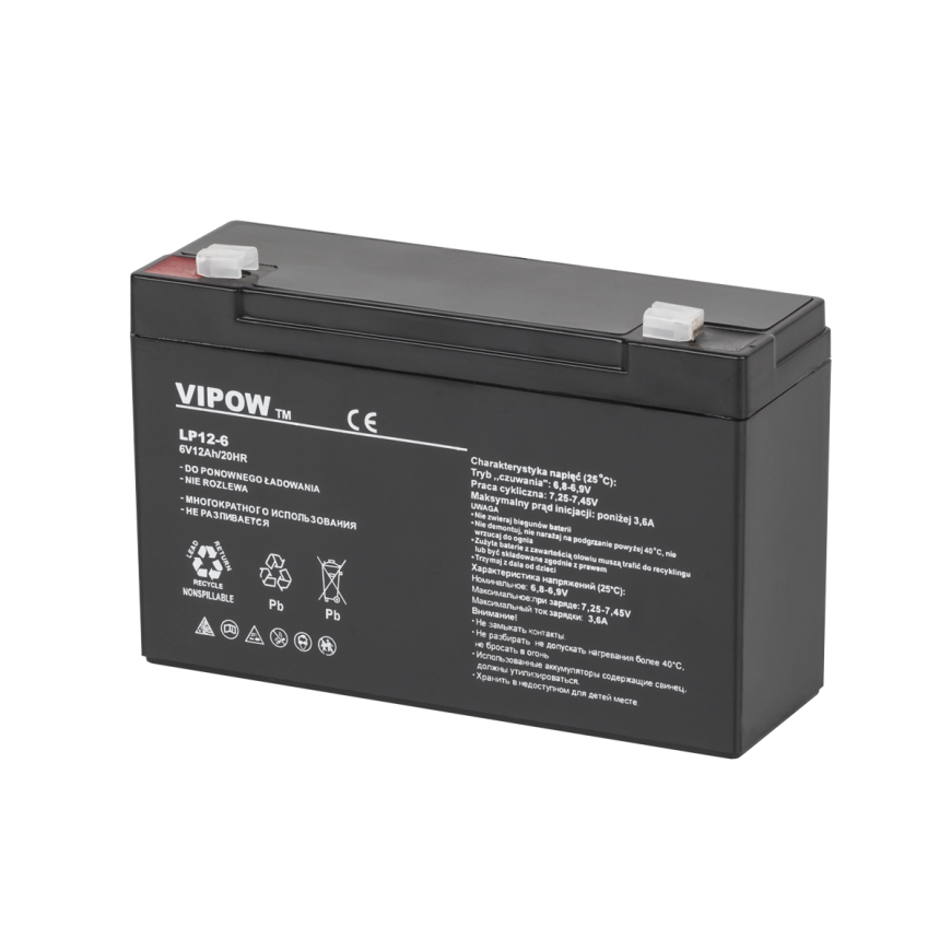 Lead battery VIPOW 6V 12Ah – 3