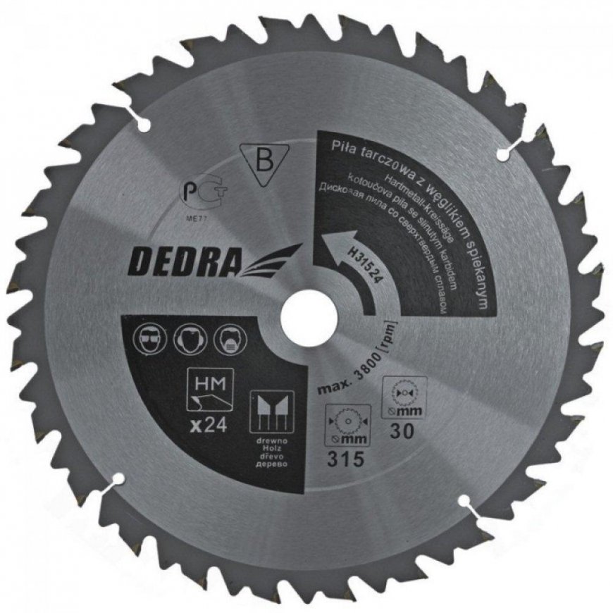Diskinis pjūklas Dedra 450x30mm 36z. su HM įdėklais ir eigos ribotuvu - HL45036