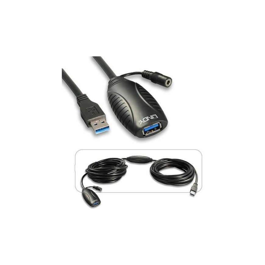 Tablet Lindy 43156 USB cable 10 m USB 3.2 Gen 1 (3.1 Gen 1) USB A Black