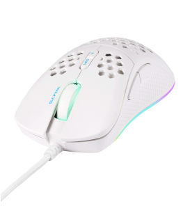 Deltaco White LINE WM75 Lightweight gaming mouse, RGB, white