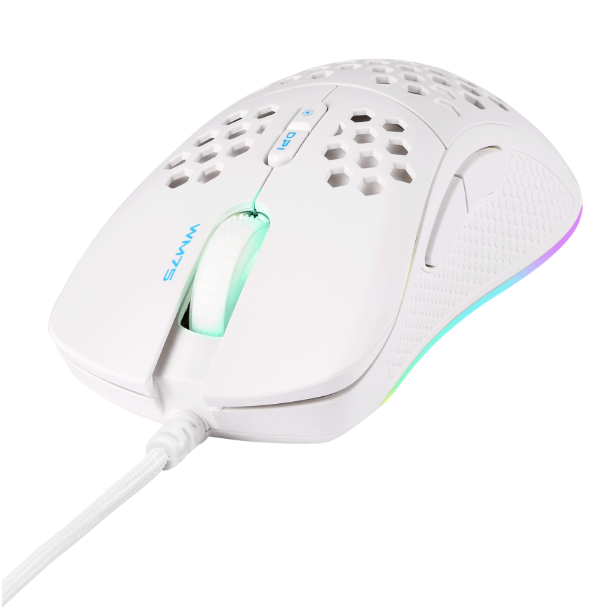 Deltaco White LINE WM75 Lightweight gaming