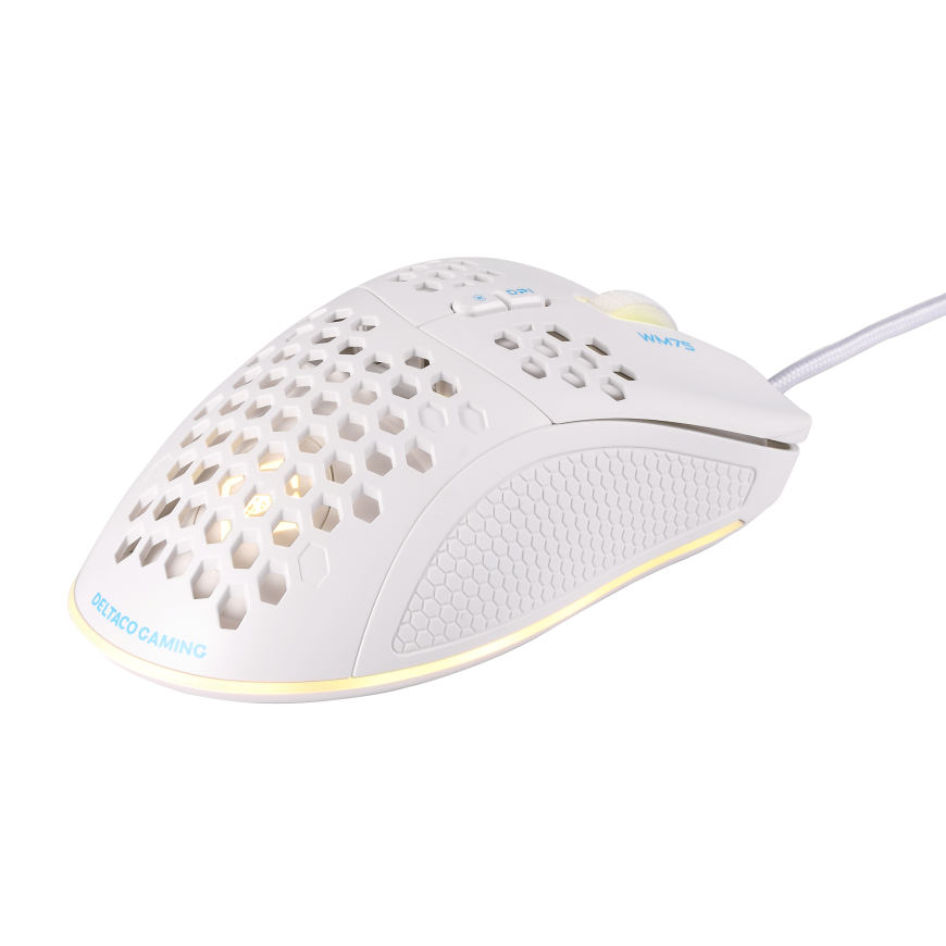 Deltaco White LINE WM75 Lightweight gaming mouse, RGB, white – 2