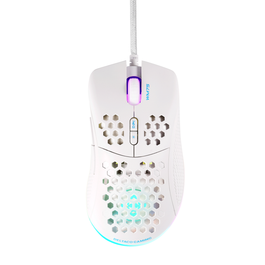 Deltaco White LINE WM75 Lightweight gaming mouse, RGB, white – 4