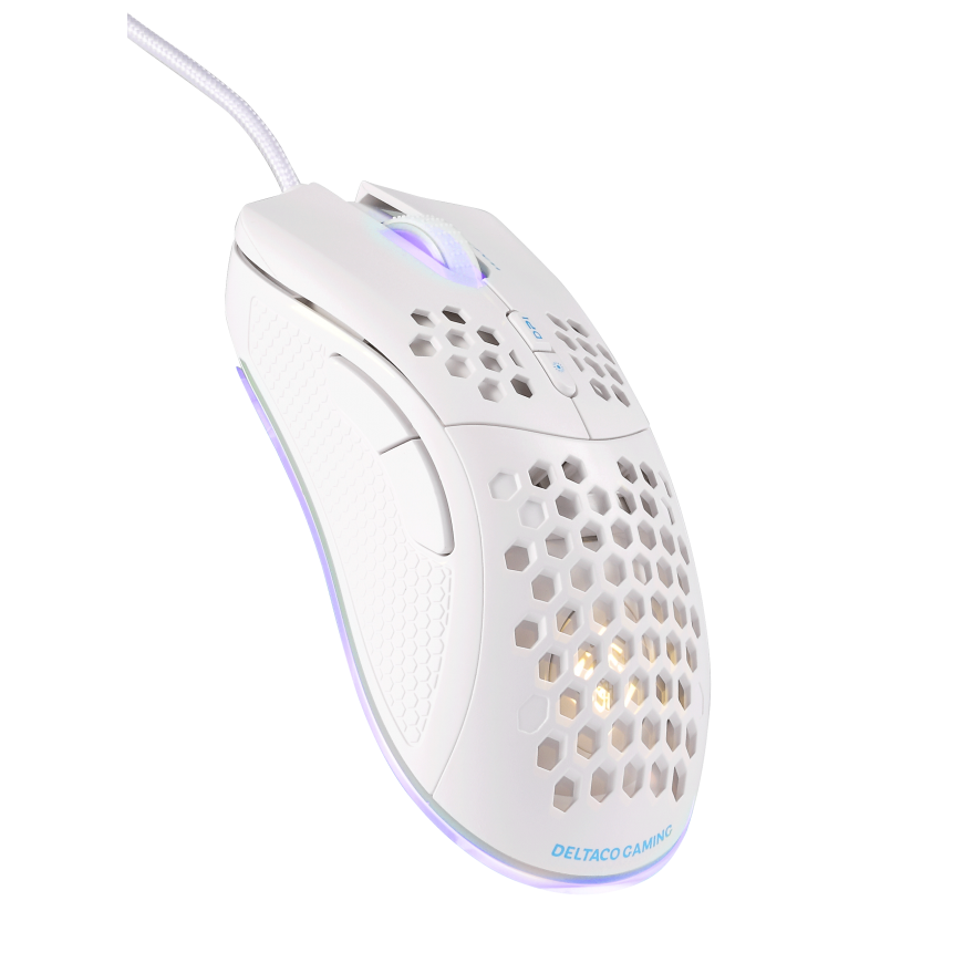 Deltaco White LINE WM75 Lightweight gaming mouse, RGB, white – 5