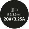 QOLTEC 50014 Laptop AC power adapter 65W 3.25 A 20V 5.5x2.5 +power cable QOLTEC 50014 Laptop AC power adapter 65W 3.25 A 20V 5.5x2.5 +power cable