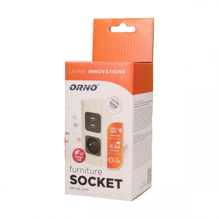Orno Disposable furniture cover with/without 16A + 2 xUSB IP20 aluminum foil/OR-AE-1310 – 3