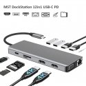 RoGer MST Dock Station 12in1 Lite USB-C to 2x HDMI / 4x USB3.0 / SD/TF / VGA / LAN RoGer MST Dock Station 12in1 Lite USB-C to 2x HDMI / 4x USB3.0 / SD/TF / VGA / LAN