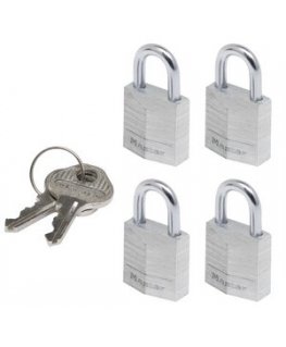 MASTER LOCK 20mm wide solid aluminium body padlock 4-pack