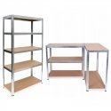Topeshop REGAŁ G9040 puutarhatyökalujen varastointiteline Vapaasti seisova Galvanoitu teräs, MDF-lev Topeshop REGAŁ G9040 puutarhatyökalujen varastointiteline Vapaasti seisova Galvanoitu teräs, MDF-lev