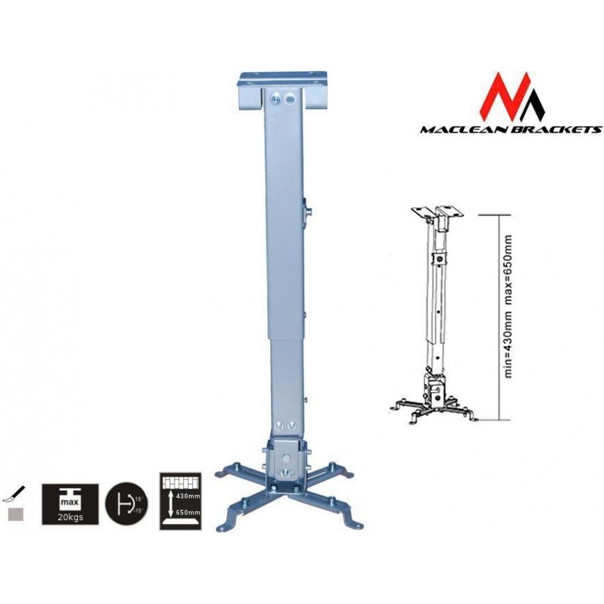 MACLEAN MC-581 Maclean MC-581 Universal Ceiling Projektoriaus ekranas Mount Handle Bracket