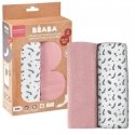 BEABA COTTON 2 PCS. XXL SIZE DIAPER SET 120X120 CM, OLD PINK/FLORAL CAMPAIGN BEABA COTTON 2 PCS. XXL SIZE DIAPER SET 120X120 CM, OLD PINK/FLORAL CAMPAIGN