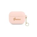 Guess GUAPLSCHSP AirPods Pro Cover Pink/Pink Silicone Charm Heart Collection
