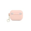 Guess GUAPLSCHSP AirPods Pro dangtelis rožinės/rožinės spalvos Silicone Charm Heart Collection