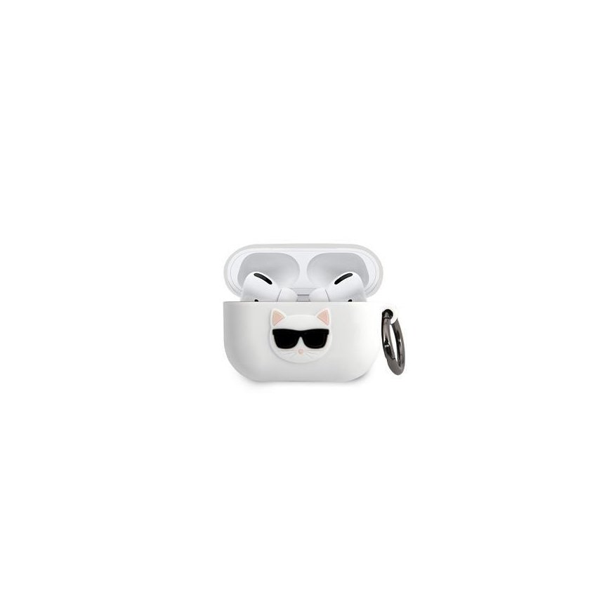 Karl Lagerfeld Apsauginis dėklas KLACAPSILCHWH silikoninis Choupette, skirtas AirPods Pro baltas – 2
