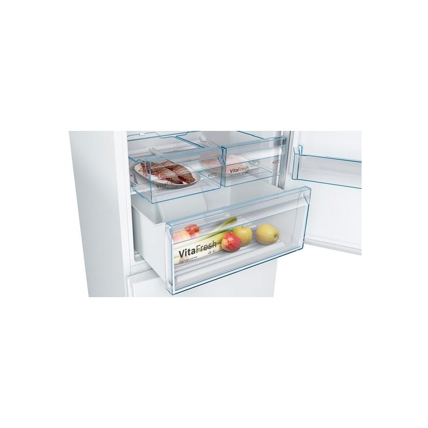 Bosch KGN49XWEA Series 4, Freestanding fridge-freezer with freezer compartment below, 203 x 70 cm, White – 4
