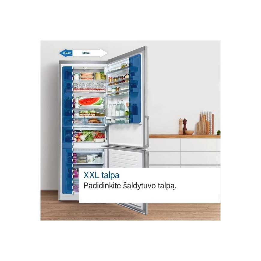 Bosch KGN49XWEA Series 4, Freestanding fridge-freezer with freezer compartment below, 203 x 70 cm, White – 5