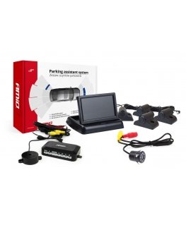 Amio Parking sensor kit tft02 4.3 inch with camera hd-307 and 4 sensors silver color