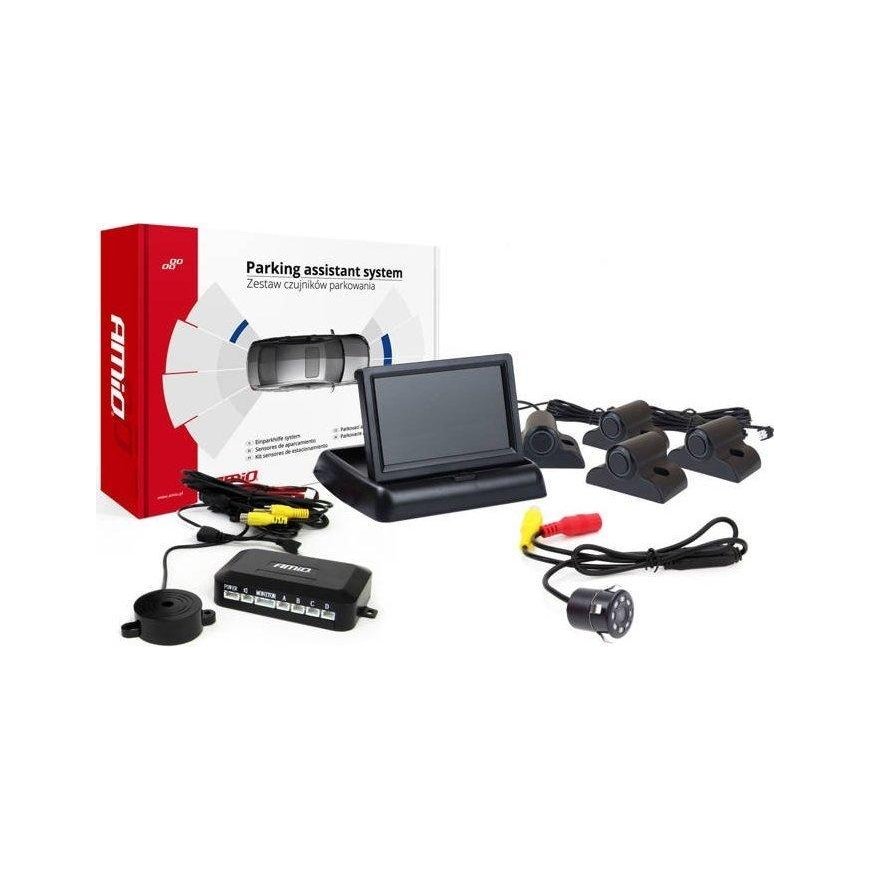 Amio Parking sensor kit tft02 4.3 inch with camera hd-307 and 4 sensors silver color – 2
