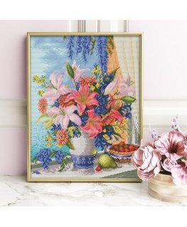 Beldizart Diamond painting set Lilac Bouquet 40х50 cm AZ-1648