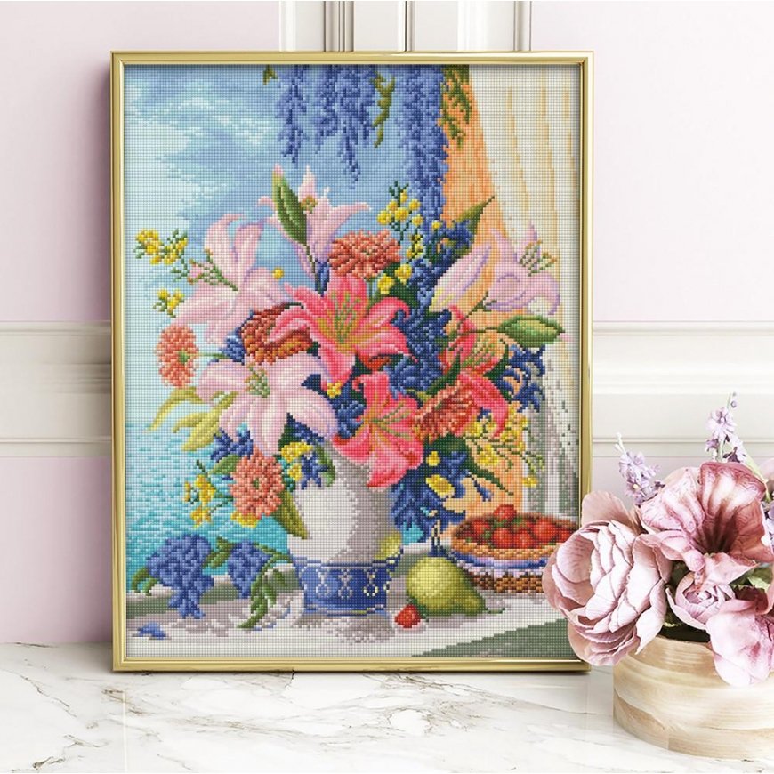 Beldizart Diamond painting set Lilac Bouquet