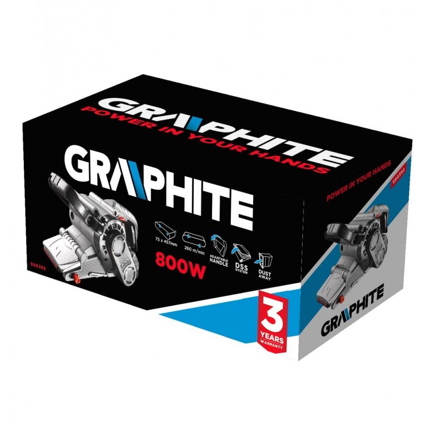 GRAPHITE 800W belt sander, 75 x 457 mm endless belts – 2