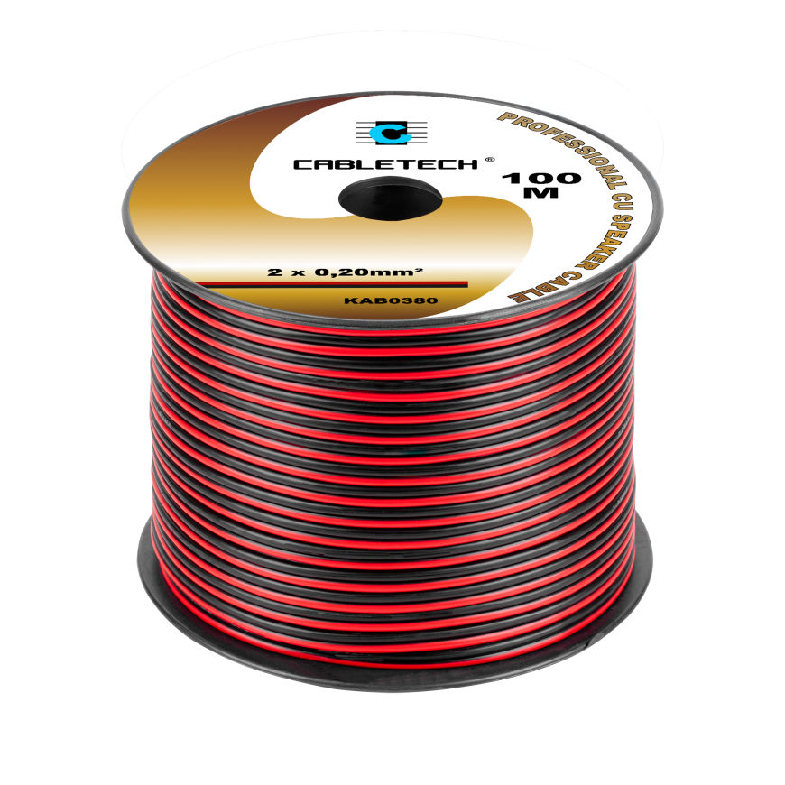 Cabletech Cable for speakers 2x0.2mm² black/red (copper) – 2