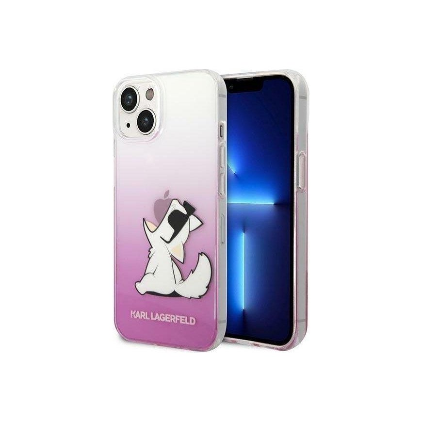 Karl Lagerfeld Karlas Lagerfeldas KLHCP14MCFNRCPI iPhone 14 Plus 6,7 colio kietas dėklas, rožinė / rožinė Choupette Fun