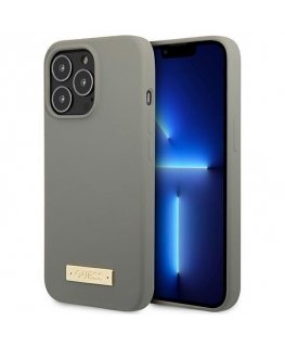 Guess GUHMP13XSPLG iPhone 13 Pro Max 6.7" Grey/Grey Hard Case Silicone Logo MagSafe