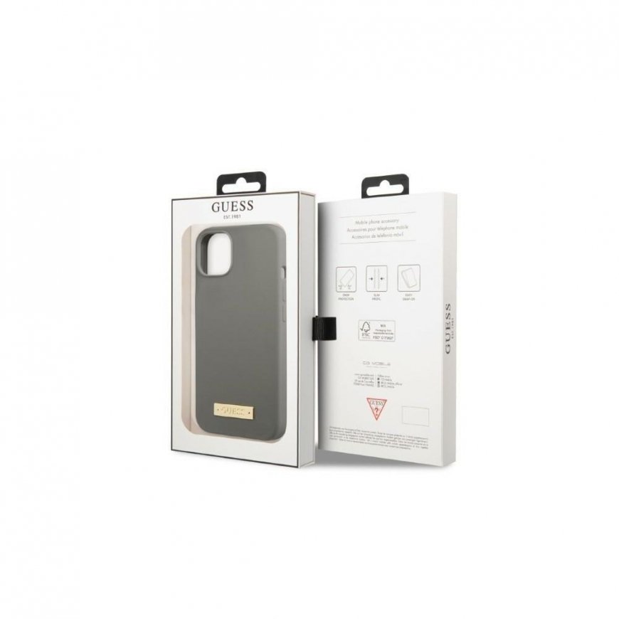 Guess GUHMP13XSPLG iPhone 13 Pro Max 6,7" pilkas/pilkas kietas dėklas Silikoninis logotipas MagSafe – 5