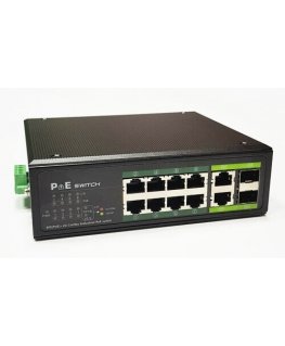 EXTRADIGITAL Industrinis PoE šakotuvas 100Mbps 8portų+2G uplink RJ45 arba SFP portai, -40 °C, IEEE802.3af/at