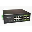 EXTRADIGITAL Industrial PoE hub 100Mbps 8-port+2G uplink RJ45 or SFP ports, -40 °C, IEEE802.3af/at