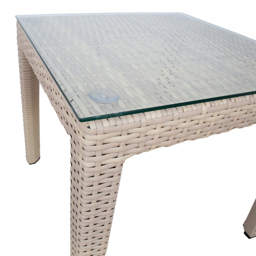 Side table WICKER 50x50xH45cm, beige – 4