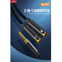 XO NB-R197 Aux Cable Adapter 2x 3.5mm Female (Audio & Microphone) to 3.5mm Male 20cm XO NB-R197 Aux Cable Adapter 2x 3.5mm Female (Audio & Microphone) to 3.5mm Male 20cm