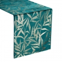 Eurofirany BLINK / 15 Velvet table runner with delicate light golden branch motif, 35X220 cm, color: dark turquoise Eurofirany BLINK / 15 Velvet table runner with delicate light golden branch motif, 35X220 cm, color: dark turquoise