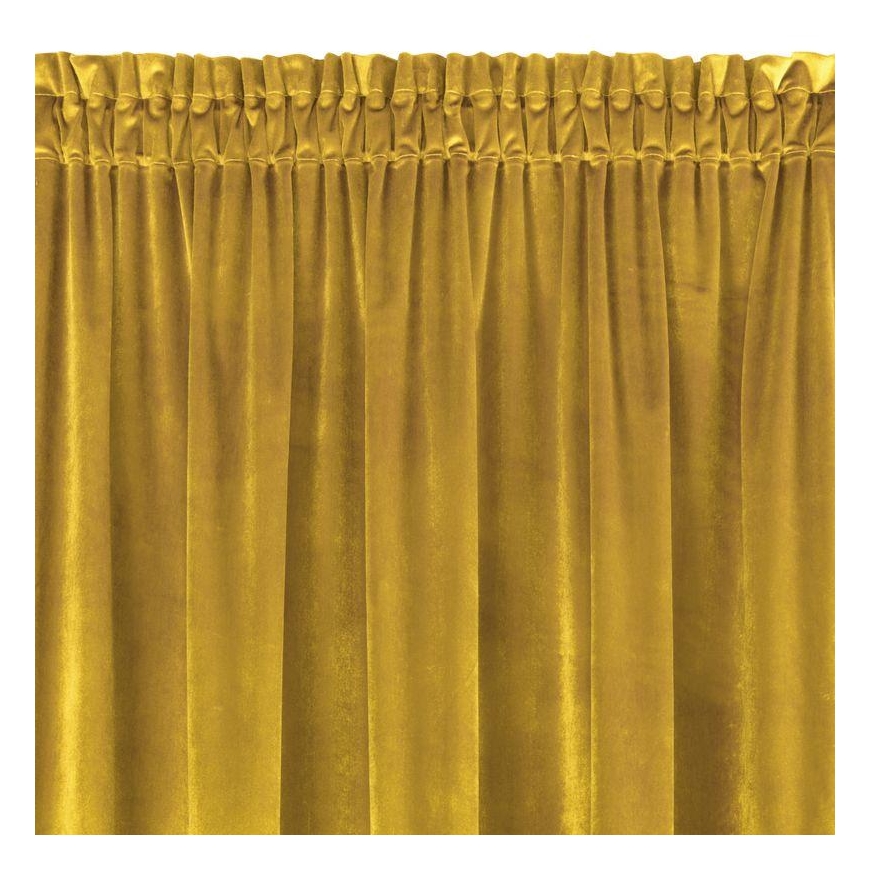 Minkšto ir blizgaus aksomo naktinė užuolaida Eurofirany SAMANTA 140X270cm, juosta / tunelis / kabliukai, spalva: garstyčių – 4