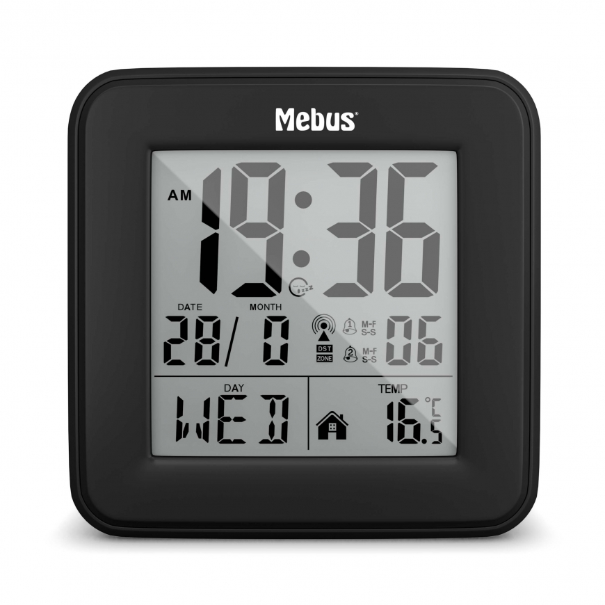 Mebus 25595 modinātājpulkstenis/taimeris Digitāls modinātājs Melns
