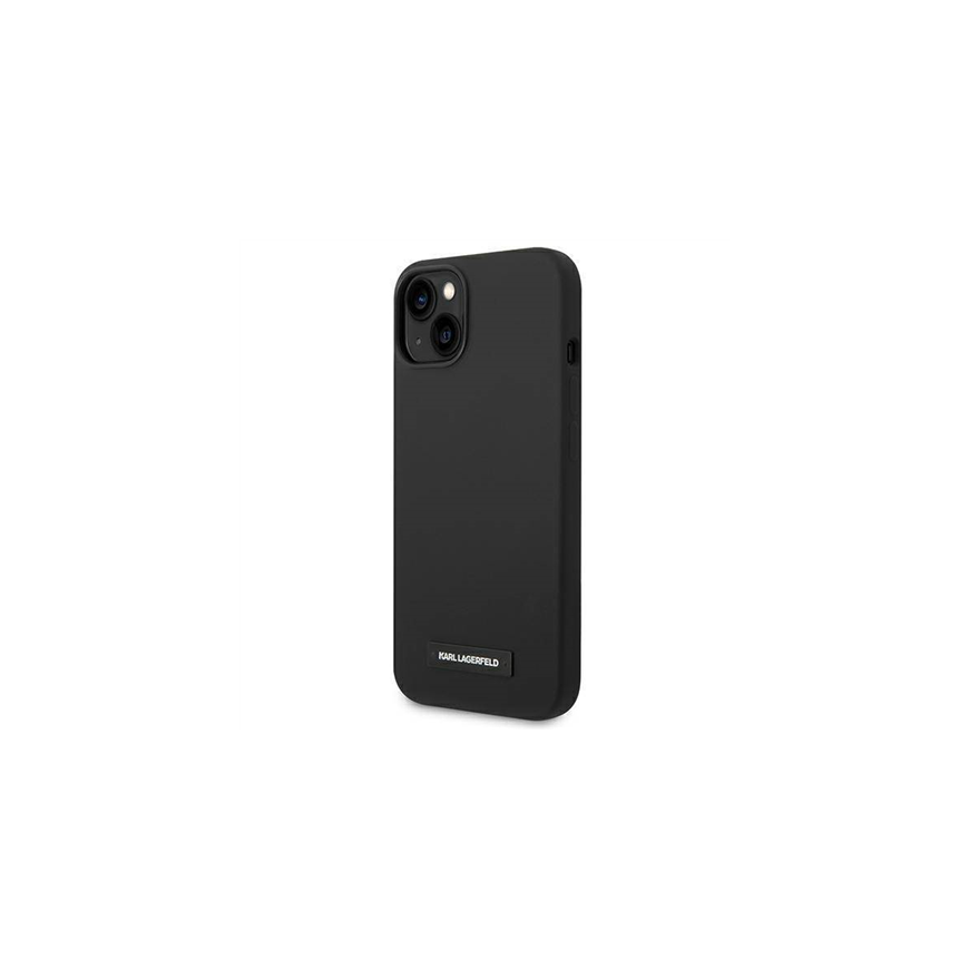 Karl Lagerfeld Hardcase Plaque Magsafe KLHMP14MSLMP1K Back Cover, Apple, iPhone 14 Plus, Silicone, Black, 6.7 " – 2