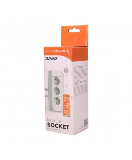 Orno Furniture socket 3x2P + Z, white and silver
