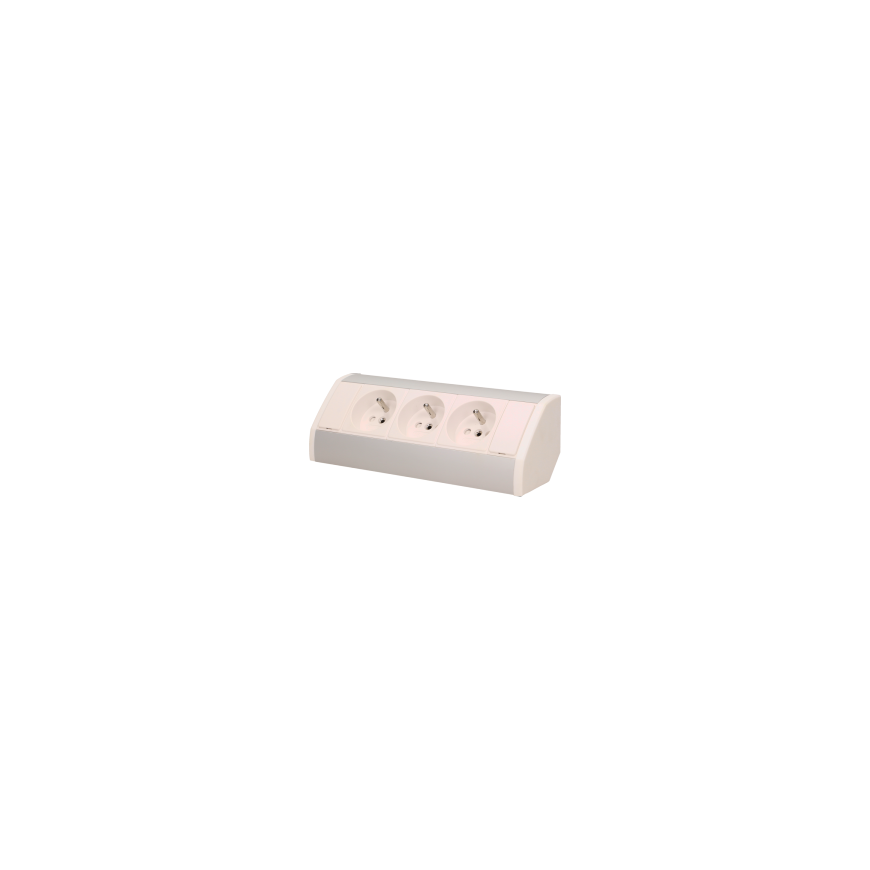 Orno Furniture socket 3x2P + Z, white and silver – 2