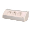 Orno Furniture socket 3x2P + Z, white and silver Orno Furniture socket 3x2P + Z, white and silver
