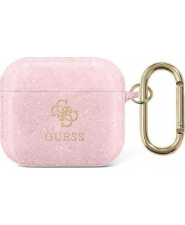 Guess Apsauginis dėklas GUA3UCG4GP Glitter Collection AirPods 3 rožinis