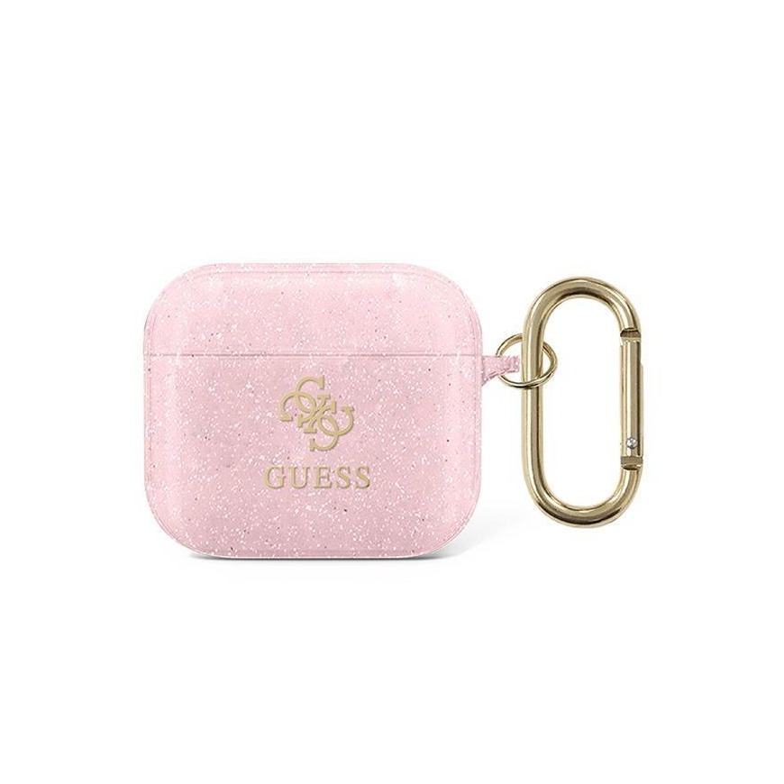 Guess Apsauginis dėklas GUA3UCG4GP Glitter Collection AirPods 3 rožinis – 2