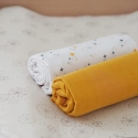 BEABA COTTON 2 PCS. XXL SIZE DIAPER SET 120X120 CM, HONEY YELLOW/STARRY NIGHT