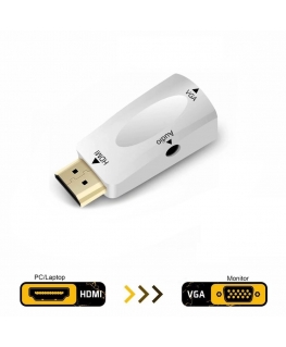 RoGer HDMI to VGA (+Audio) Converter white
