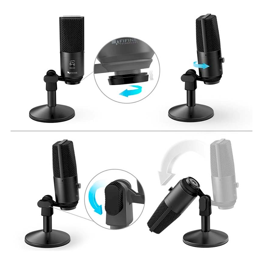 Fifine K670B Gaming Microphone | for podcasts | for streams, black + bracket – 3