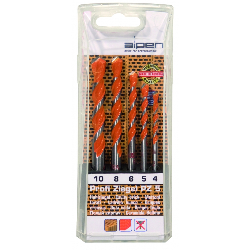 Drill Jeu de forets spécial tuiles 5 pièces tige cylindrique Alpen 200705100 1 set