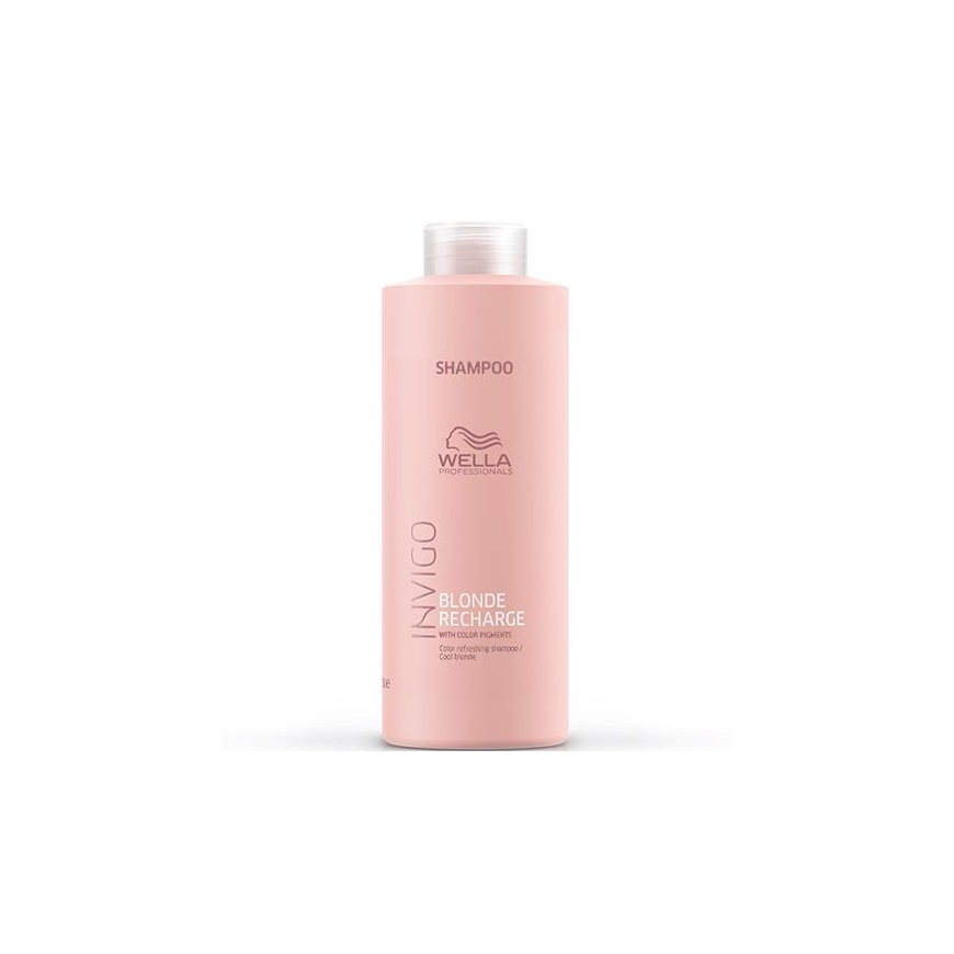 Geltonį neutralizuojantis šampūnas Wella Skirtas šviesiems plaukams Recharge Invigo Šampūnas 1000ml – 3