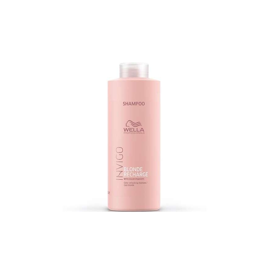 Yellow neutralizing shampoo Wella For light hair Recharge Invigo Shampoo 1000ml – 4