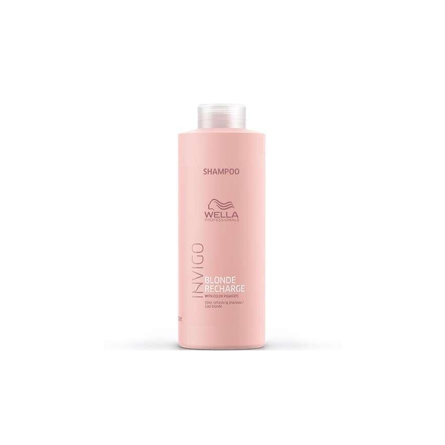 Yellow neutralizing shampoo Wella For light hair Recharge Invigo Shampoo 1000ml – 5